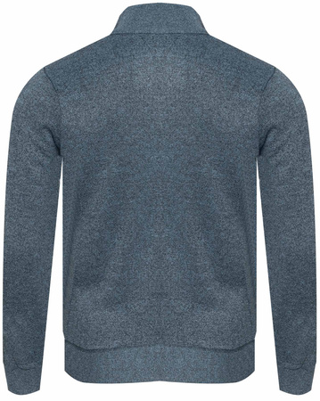 NEW WISE - SWETER MĘSKI Z PÓŁGOLFEM ROZPINANY - N539 GRANATOWY MELANŻ
