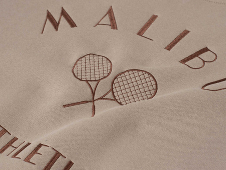 FASHION - BLUZA DAMSKA Z NADRUKIEM - ID8865 JASNOBRĄZOWA