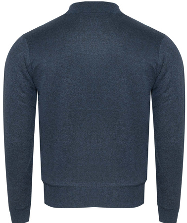 SWETER MĘSKI Z POŁGOLFEM - N616 GRANATOWY MELANŻ