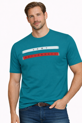 JUMPER - T-SHIRT KOSZULKA MĘSKA - 3033 TURKUSOWY