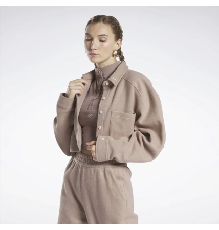 REEBOK - BLUZA DAMSKA CROP-TOP ROZPINANA - CL WDE FLEECE LAYER HS0388