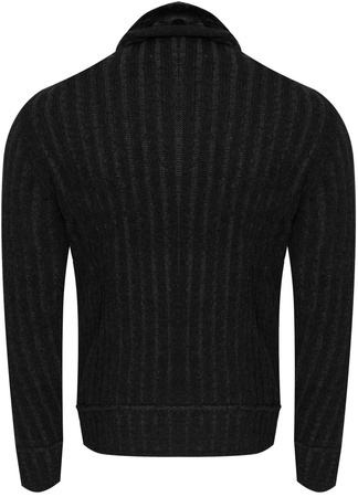 SWETER MĘSKIZ PÓŁGOLFEM - 590 CZARNO-SZARY