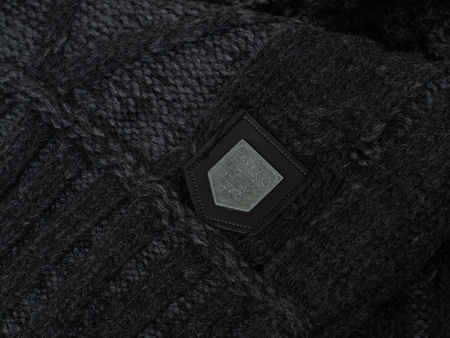 SWETER MĘSKIZ PÓŁGOLFEM - 590 CZARNO-SZARY