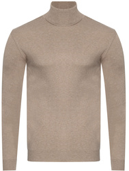 SWETER MĘSKI Z GOLFEM - 1702 BEŻOWY