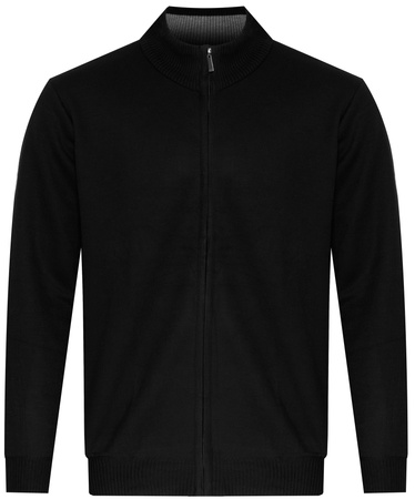 SWETER MĘSKI Z PÓŁGOLFEM ROZPINANY - B-6428/CZARNY