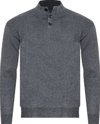 SWETER MĘSKI Z PÓŁGOLFEM - S8212 JASNOSZARY