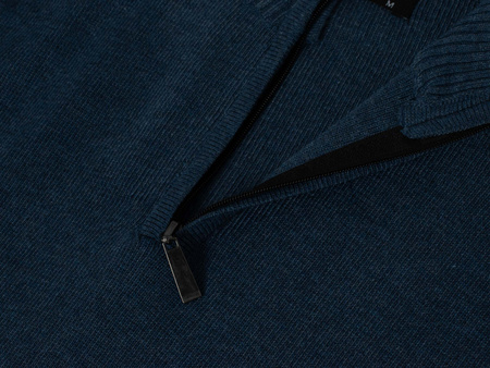 SWETER MĘSKI Z PÓŁGOLFEM - K6011 CIEMNONIEBIESKI