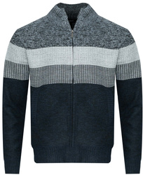 MUST PARKOUR - SWETER MĘSKI ROZPINANY - S8656 CIEMNOSZARY
