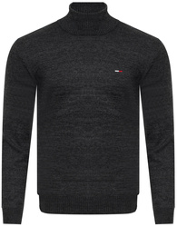 SWETER Z GOLFEM MĘSKI - S8516/CIEMNOSZARY