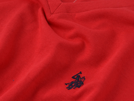 U.S. POLO ASSN. - T-SHIRT MĘSKI CREW V-NECK - CZERWONY