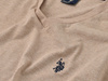U.S. POLO ASSN. -  T-SHIRT MĘSKI CREW V-NECK - JASNOBEŻOWY
