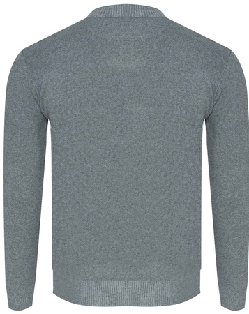KAIDITE - SWETER MĘSKI Z PÓŁGOLFEM - K6010 JASNOSZARY