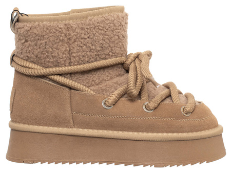 SKÓRZANE BOTKI DAMSKIE -SOLO SOPRANI COUTURE - SCW421P17/04 LUNAR MOUTON