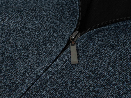 NEW WISE - SWETER MĘSKI Z PÓŁGOLFEM ROZPINANY - N539 GRANATOWY MELANŻ