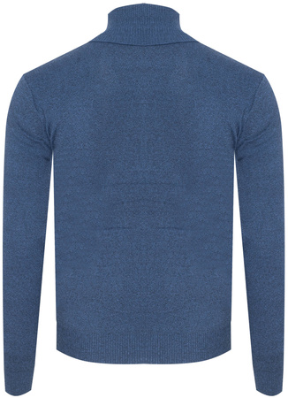 SWETER MĘSKI Z GOLFEM - S8526 CIEMNONIEBIESKI