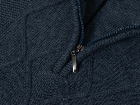 SWETER MĘSKI Z POŁGOLFEM - 8157 INDIGO
