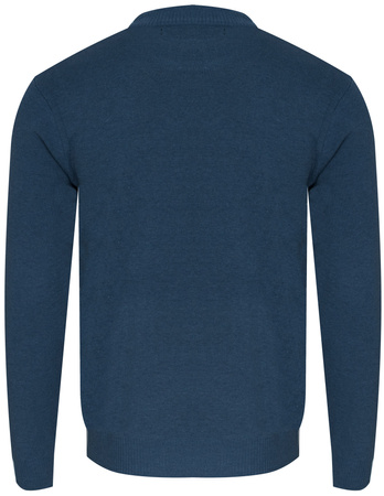 KAIDITE - SWETER MĘSKI Z PÓŁGOLFEM - K6011 CIEMNONIEBIESKI