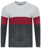 SWETER MĘSKI - S8668 SZARY-BORDO-CIEMNOSZARY