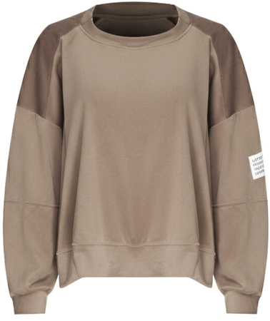 FASHION - WELUROWY KOMPLET DRESOWY DAMSKI - ID8861 JASNOBRĄZOWY