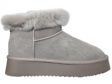 SKÓRZANE BOTKI DAMSKIE - SOLO SOPRANI COUTURE - SCW421P12/22 HUGH PLAT TAUPE