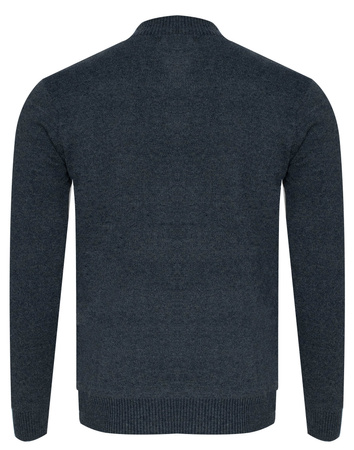 SWETER MĘSKI Z PÓŁGOLFEM - K6010 GRANATOWY