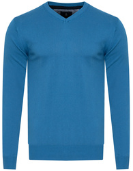 SWETER MĘSKI V-NECK - 200 NIEBIESKI