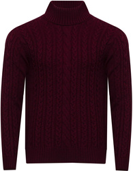 AS FAWOR COLLECTION - SWETER MĘSKI Z GOLFEM - 012310/BORDO