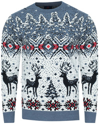 SWETER MĘSKI - 2310 NIEBIESKI ŚWIĄTECZNY