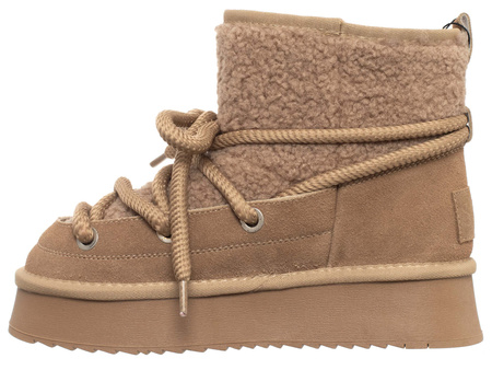 SKÓRZANE BOTKI DAMSKIE -SOLO SOPRANI COUTURE - SCW421P17/04 LUNAR MOUTON