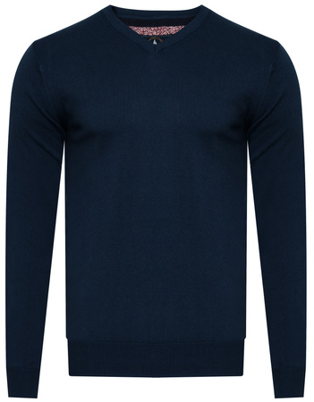 SWETER MĘSKI V-NECK - 201 GRANAT