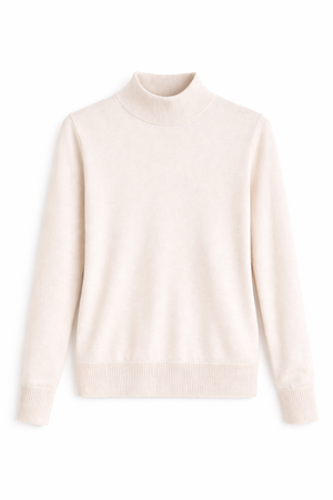 GUIDO MARIA KRETSCHMER - BLUZKA DAMSKA Z PÓŁGOLFEM Z DŁUGIM RĘKAWEM- LEANNA JUMPER OFF WHITE GMK-0923-02529