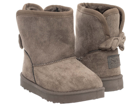 SKÓRZANE BOTKI DZIECIĘCE- SOLO SOPRANI COUTURE - SCG421P86/21 BOW GIRL TAUPE