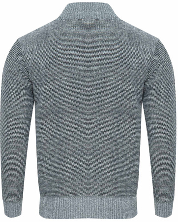 SWETER MĘSKI ROZPINANY - S8627 JASNOSZARY