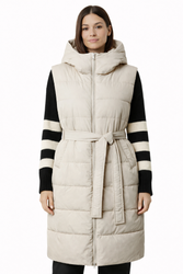 GUIDO MARIA KRETSCHMER - BEZRĘKAWNIK PUCHOWY DAMSKI Z KAPTUREM - HELENE VEST GMK-1023-11602 KREMOWY