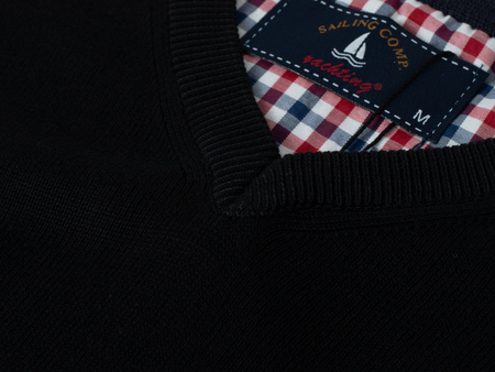 SWETER MĘSKI V-NECK - 200-1 CZARNY