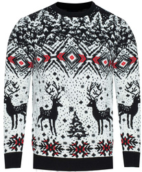 SWETER MĘSKI - 2310 CZARNY ŚWIĄTECZNY