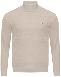 SWETER Z GOLFEM MĘSKI - S8516/BEŻOWY