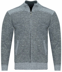SWETER MĘSKI ROZPINANY - S8627 JASNOSZARY