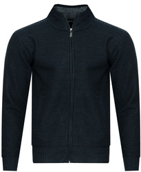 SWETER MĘSKI ROZPINANY - S8627 GRANATOWY