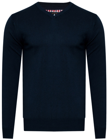 SWETER MĘSKI V-NECK - 200-1 GRANAT
