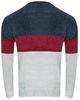 SWETER MĘSKI - S8668 GRANAT-BORDO-SZARY