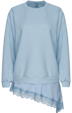 FASHION - BLUZA DAMSKA Z HALKĄ - ID8857 NIEBIESKA