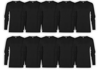 10 PAK KOSZULKA PROMODORO WOMEN'S INTERLOCK-T LONGSLEEVE BLACK 3465A-9D- CZARNY