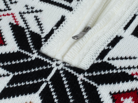 SWETER MĘSKI Z PÓŁGOLFEM - LORR&MEN 2 BIAŁY ŚWIĄTECZNY