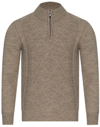 SWETER MĘSKI  Z POŁGOLFEM - 8157 MINK