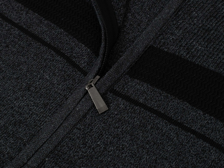 SWETER MĘSKI ROZPINANY - S8162 CIEMNOSZARY