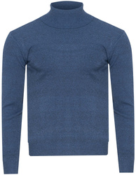 SWETER MĘSKI Z GOLFEM - S8526 CIEMNONIEBIESKI