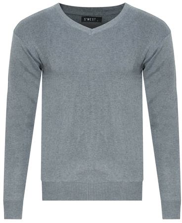 SWETER MĘSKI - B-6425 JASNOSZARY