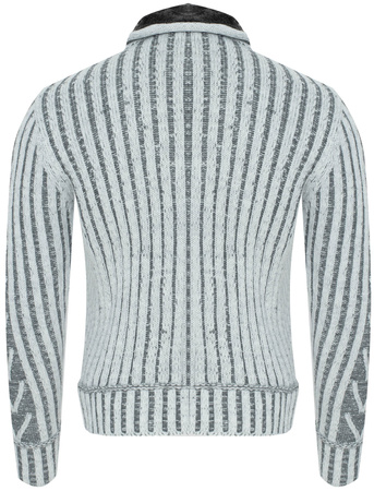 SWETER MĘSKI Z PÓŁGOLFEM - 590 JASNOSZARY