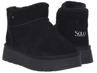 SKÓRZANE BOTKI DAMSKIE - SOLO SOPRANI COUTURE - SCW421P19/54 MISTIK SUEDE BLACK